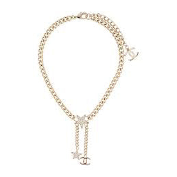 18K Chanel Rhinestone Star Chain Necklace