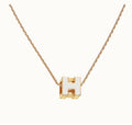 18K Cage D'H White Hermès Necklace