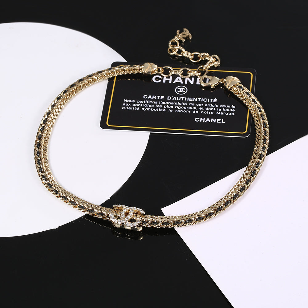 18K Chanel Strass Chain Choker Necklace