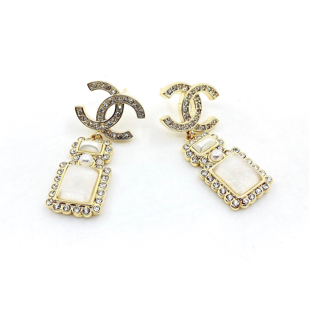 18K Chanel Perfume Bottle Earrings