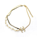 18K Chanel Pearls & Leather Necklace
