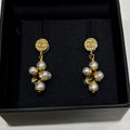 18K Chanel Grape Pearl Gold Earrings