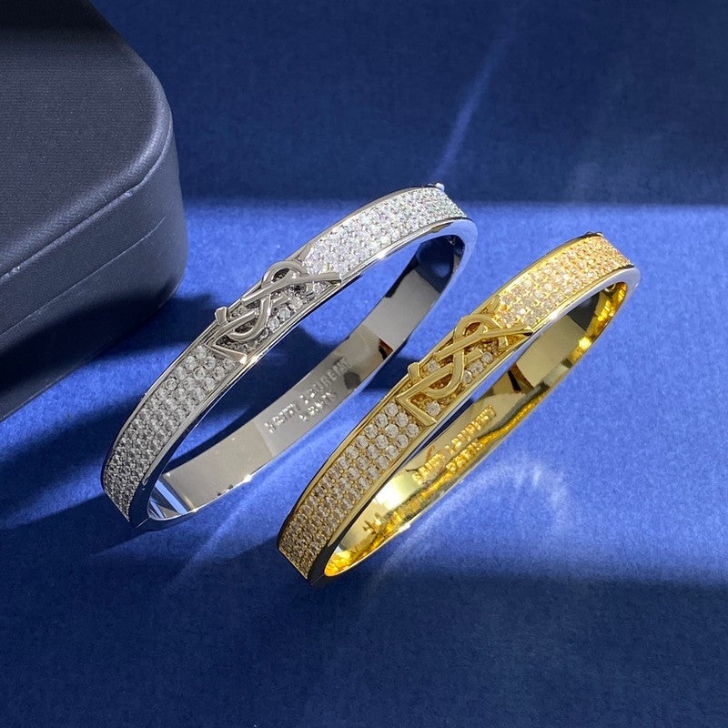 18K Saint Laurent YSL Diamond Bracelet