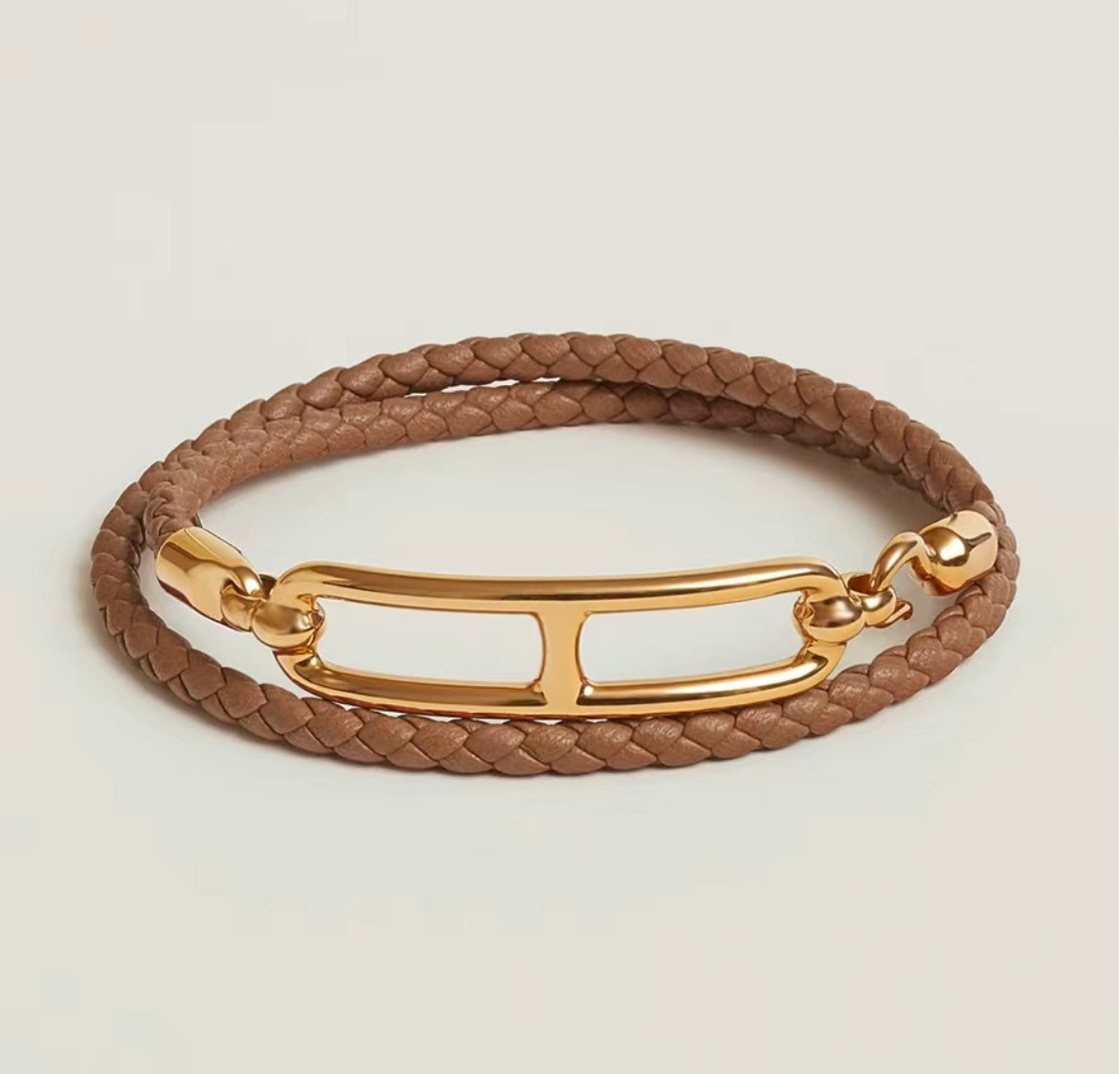 18K Roulis Double Tour Brown Hermès Bracelet