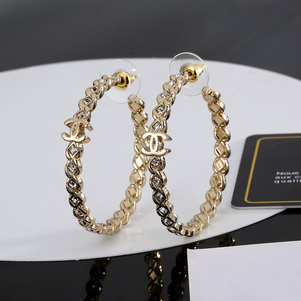 18K Chanel Crystal Earrings
