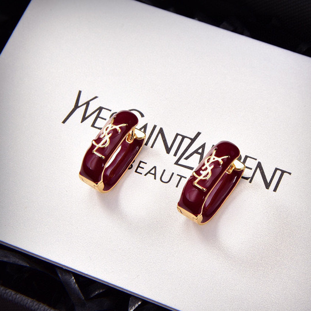 18K Saint Laurent Red Earrings