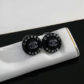 18K Chanel Black Round Earrings