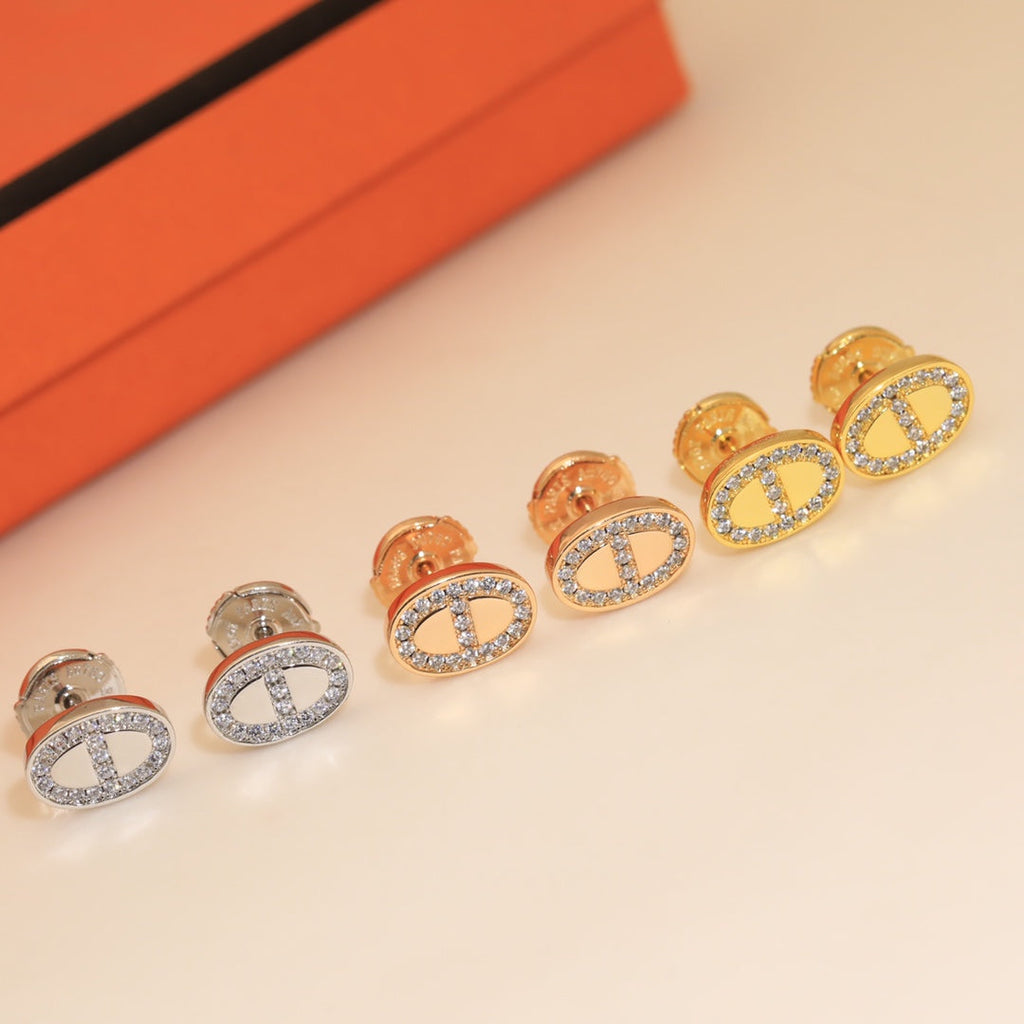 18K Mini Farandole Diamond Hermès Earrings