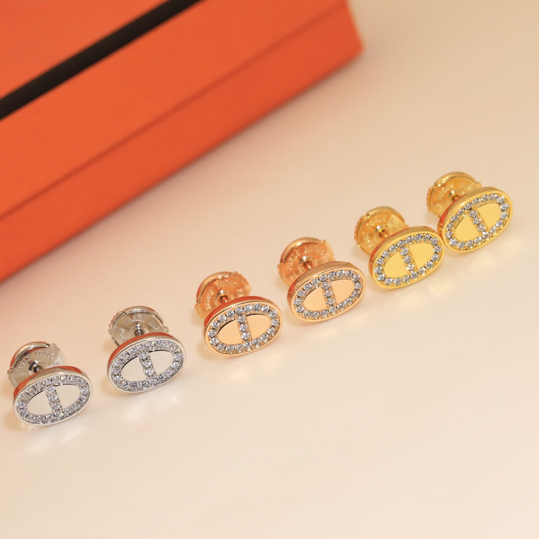 18K Mini Farandole Diamond Hermès Earrings