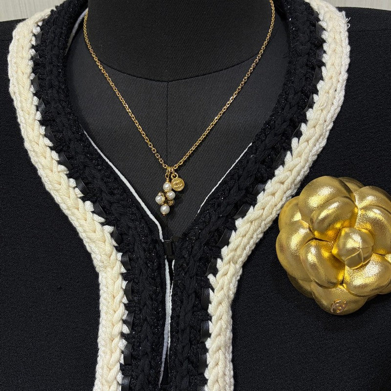 18K Chanel 26P Grape Pearl Gold Necklace