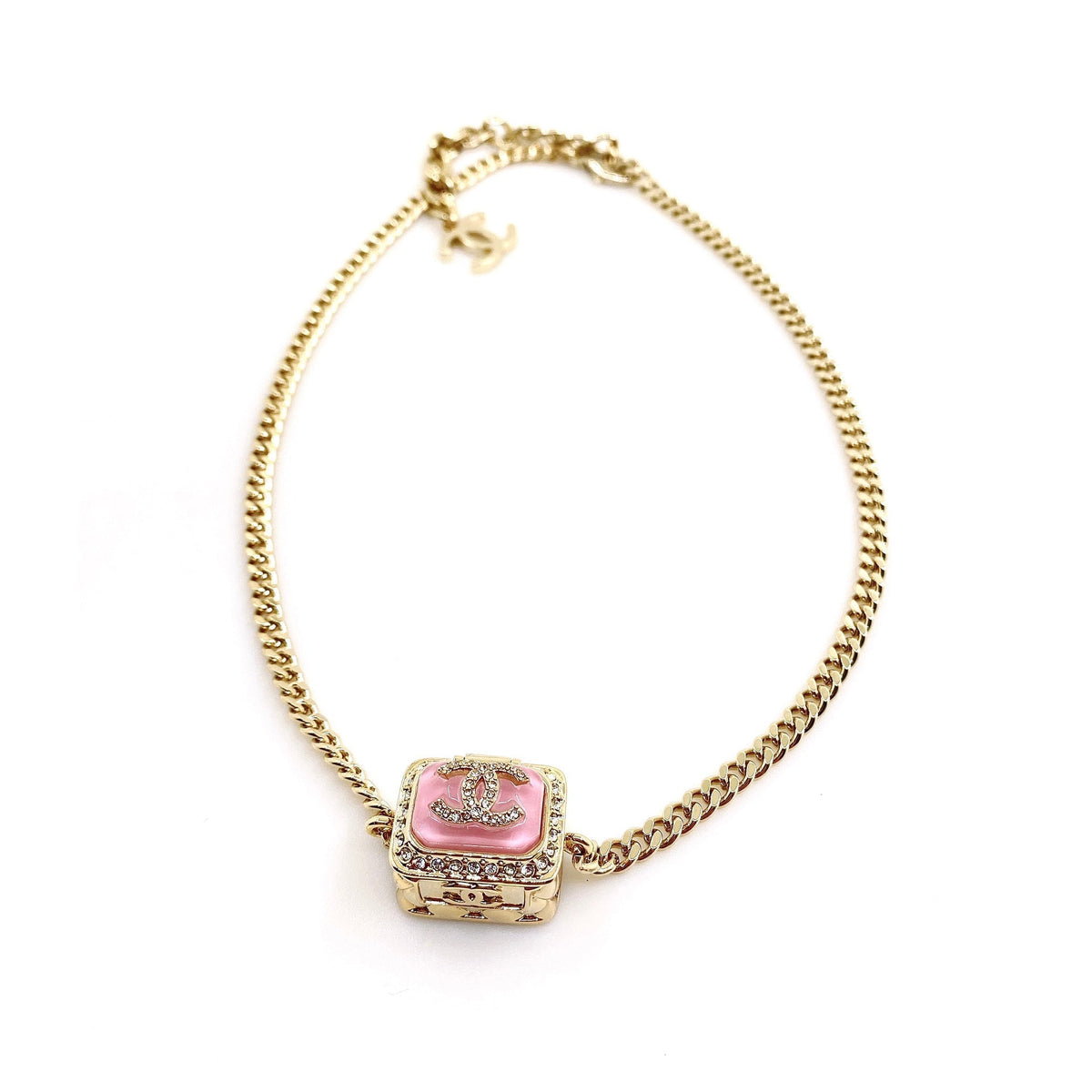 18K Chanel Pink Resin Chain Necklace
