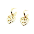 18K Chanel Heart Pendant Earrings