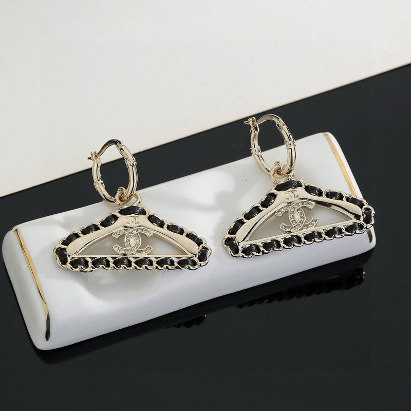 18K Chanel Coat Hanger Earrings