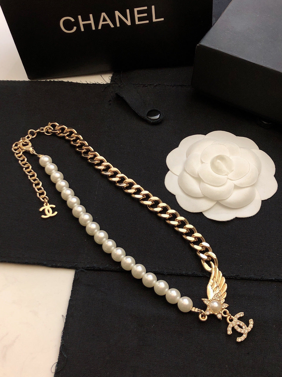 18K Chanel Wing Chain Necklace
