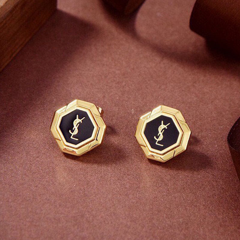 18K Saint Laurent YSL Gold Earrings