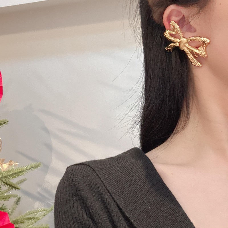 18K Saint Laurent YSL 26C Butterfly Gold Earrings