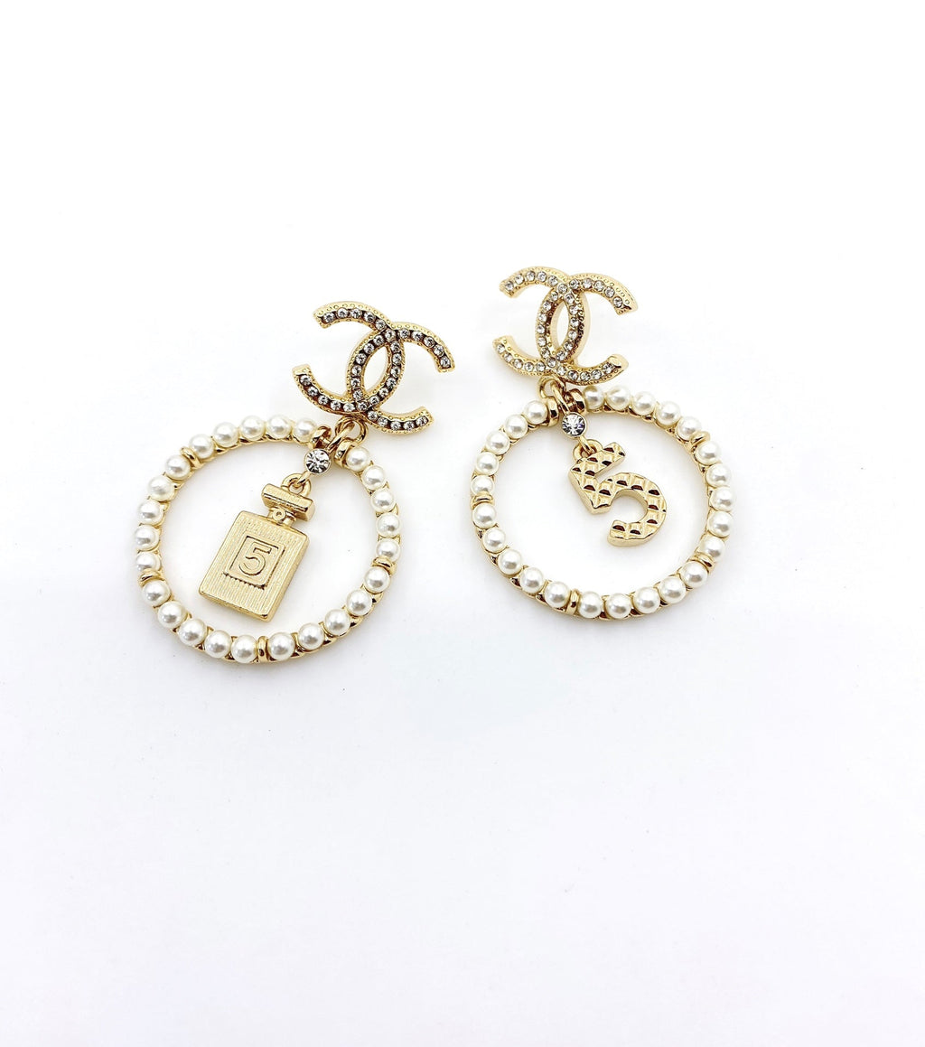 18K Chanel No.5 Perfume Bottle Earrings