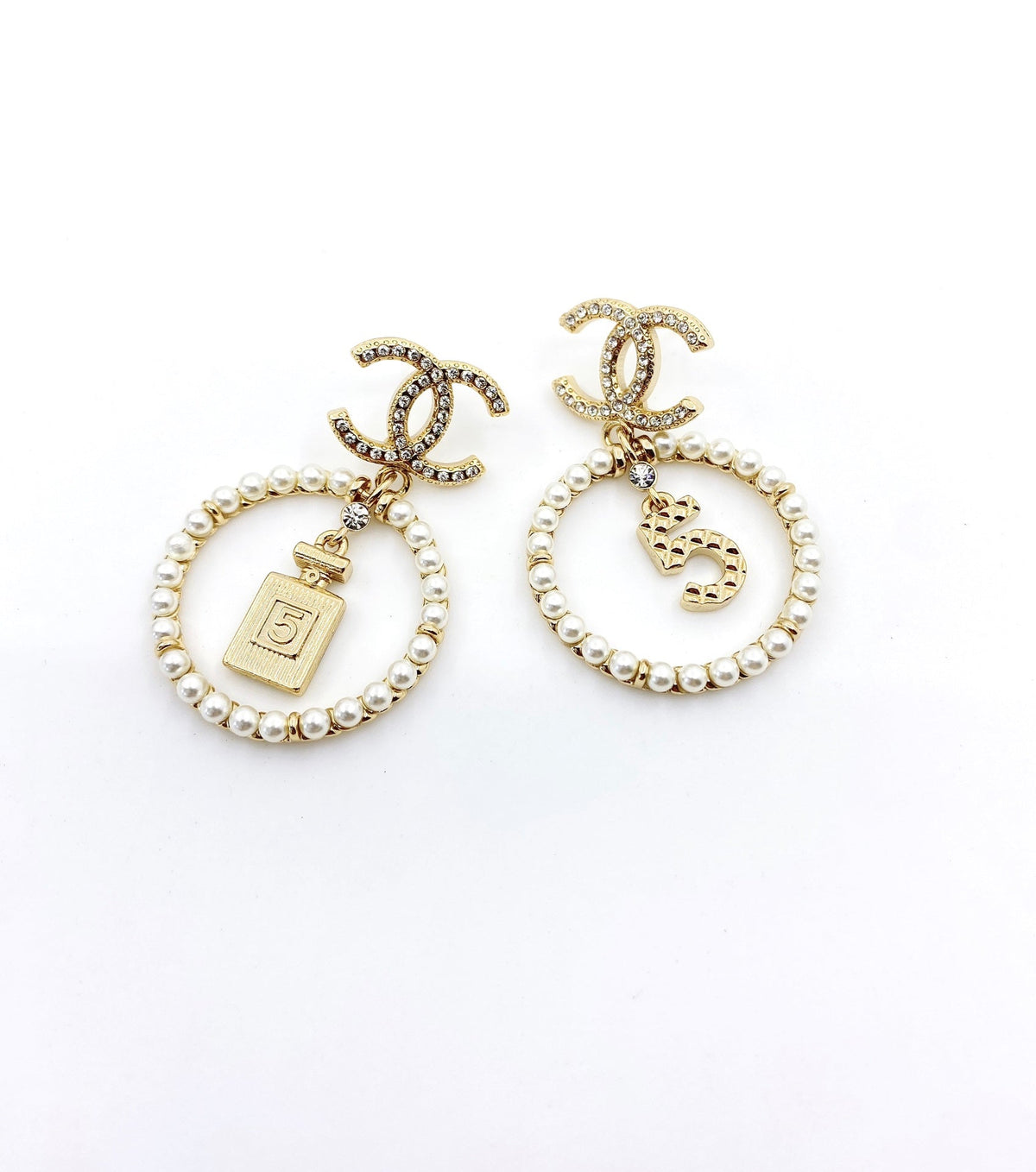 18K Chanel No.5 Perfume Bottle Earrings