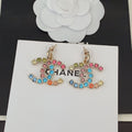 18K Chanel Color Crystals Earrings