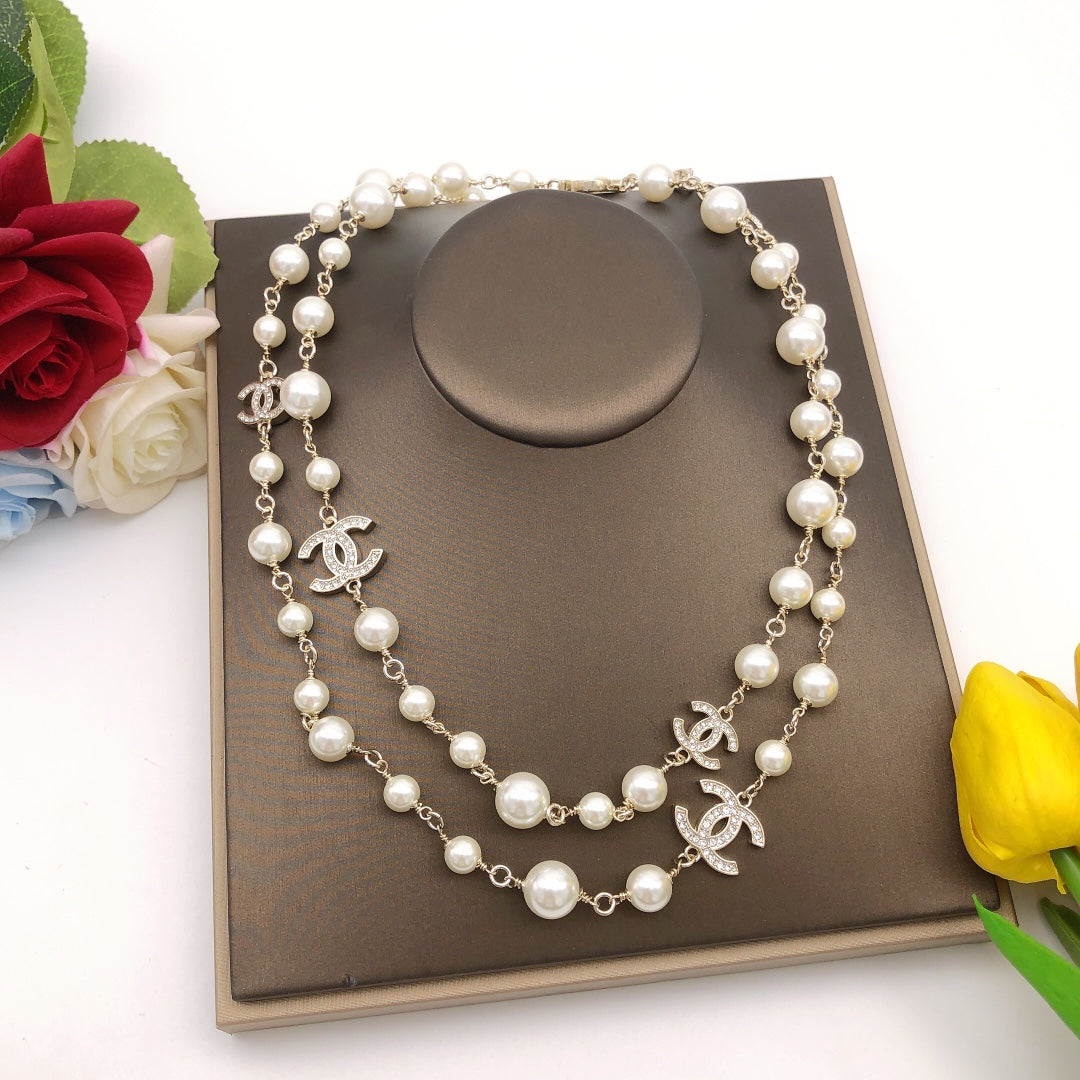 18K Chanel Long Pearls Necklace