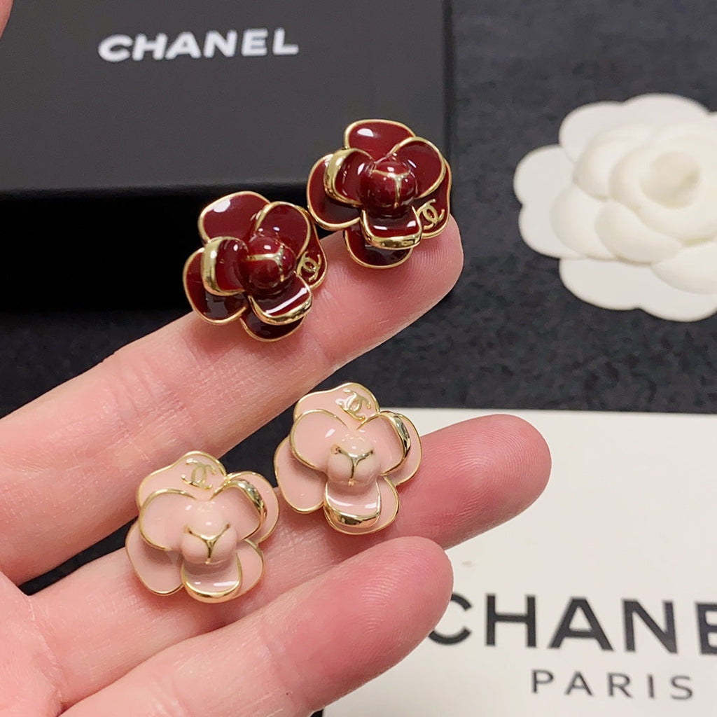 18K Chanel Camellia Earrings