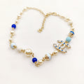 18K Chanel Blue & White Pearls Necklace