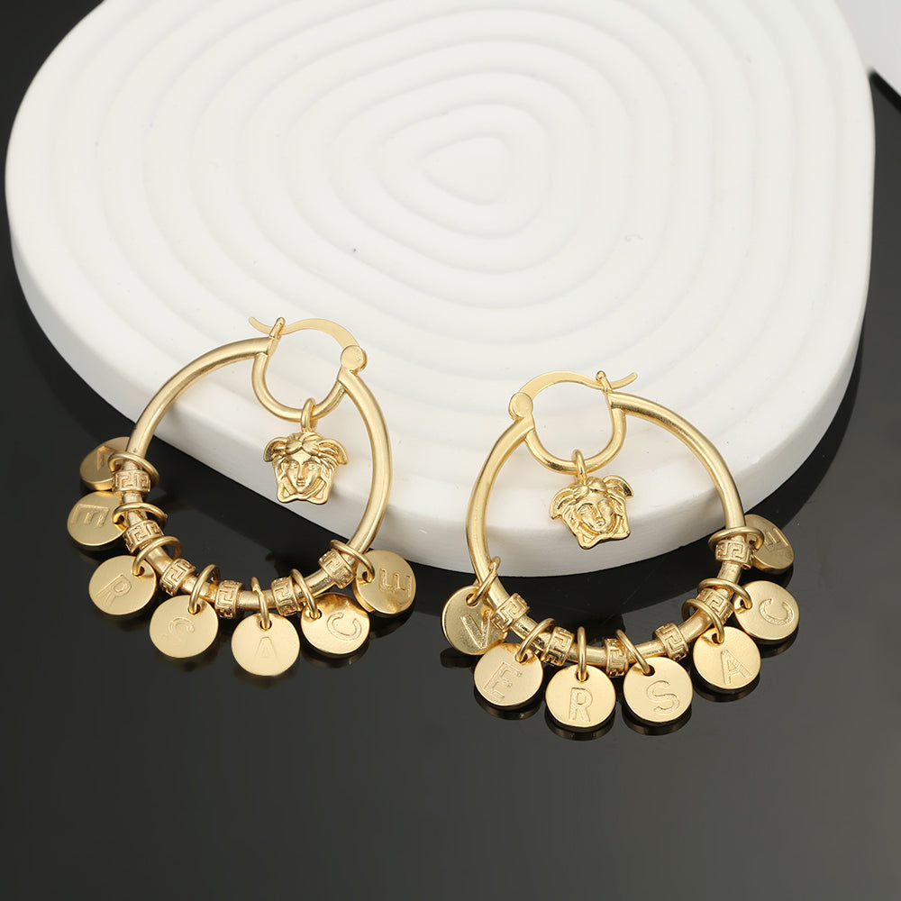 18K Versace Circle Earrings