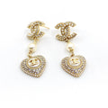 18K Chanel Heart Drop Earrings