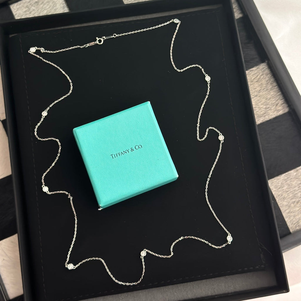 18K Tiffany & Co. Elsa Peretti Diamonds By The Yard Necklace