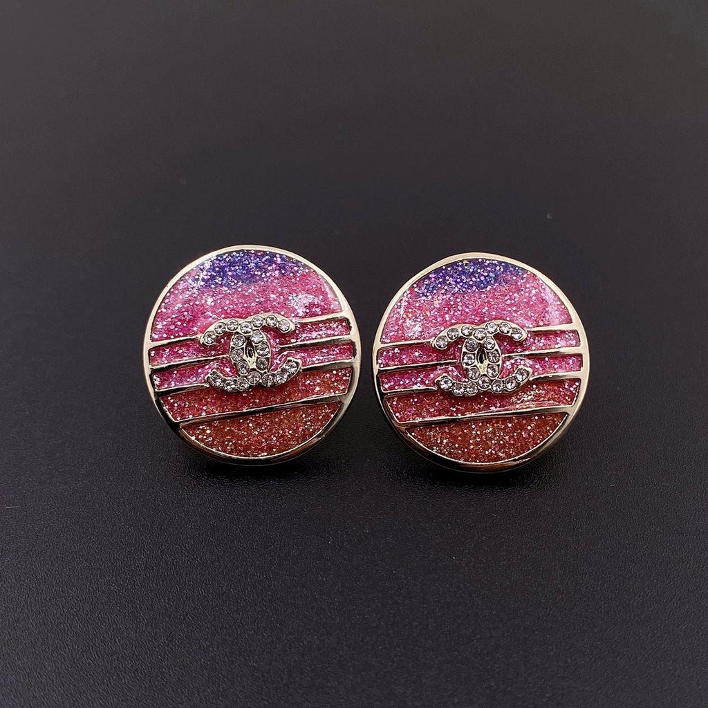 18K Chanel Pink Crystals Earrings