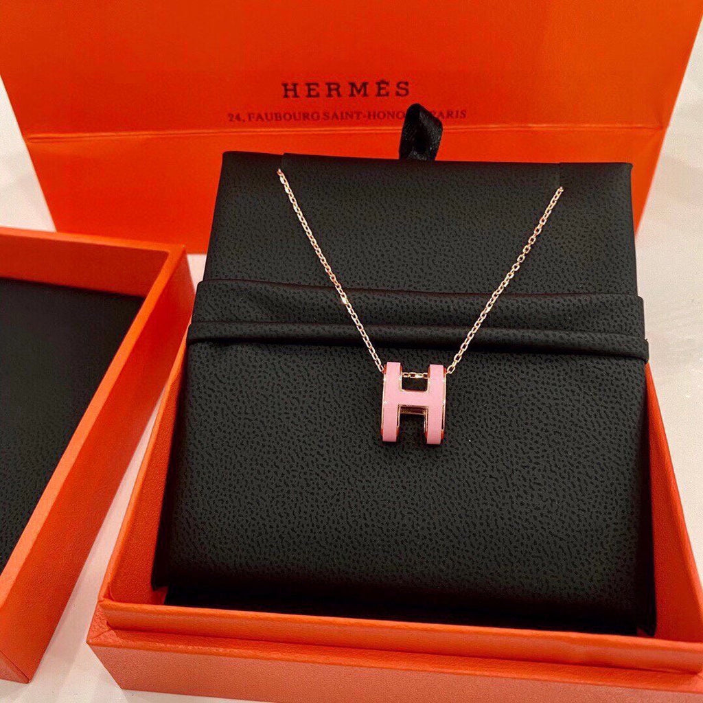 18K Mini Pop Hermès Pink Necklace