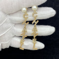 18K Chanel Script Long Tassel Earrings