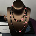 18K Chanel 24B Black Pearls Necklace