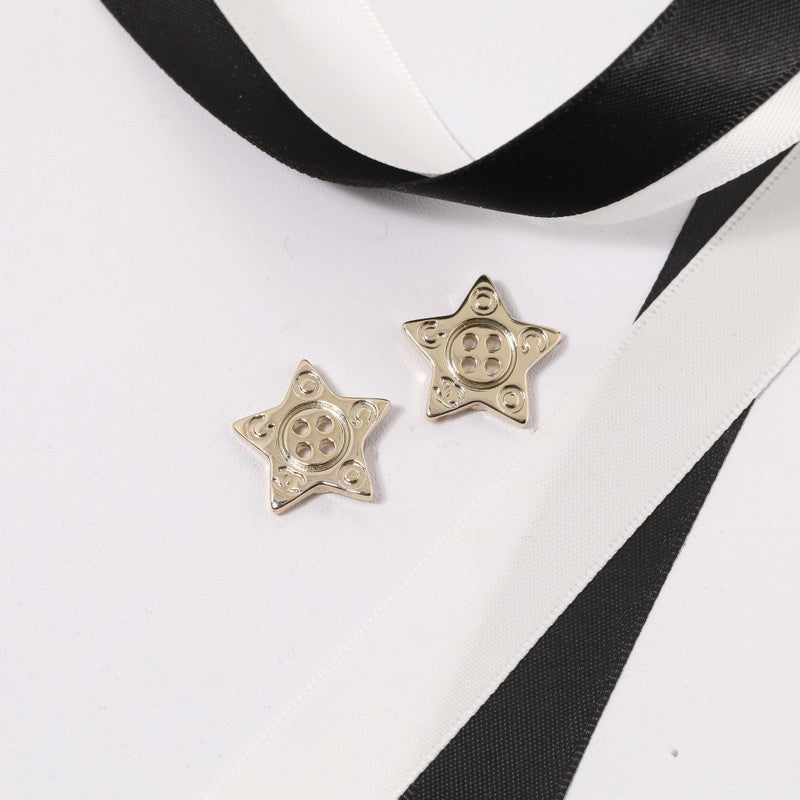 18K Chanel Star Gold Earrings