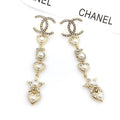 18K Chanel Pearl Heart Earrings