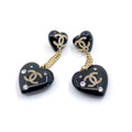18K Chanel Heart Pendant Earrings