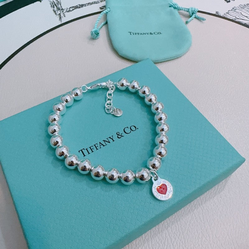 18K Return to Tiffany & Co. Red Heart Bead Bracelet