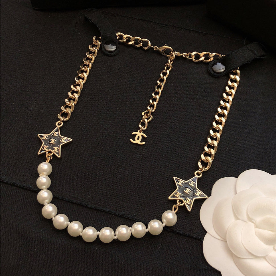 18K Chanel Star Pearls Necklace