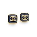18K Chanel Square Resin Earrings