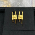 18K Givenchy Lock Gold Earrings