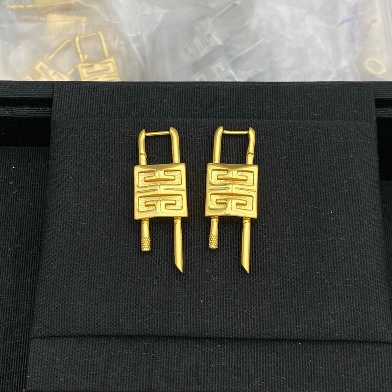 18K Givenchy Lock Gold Earrings