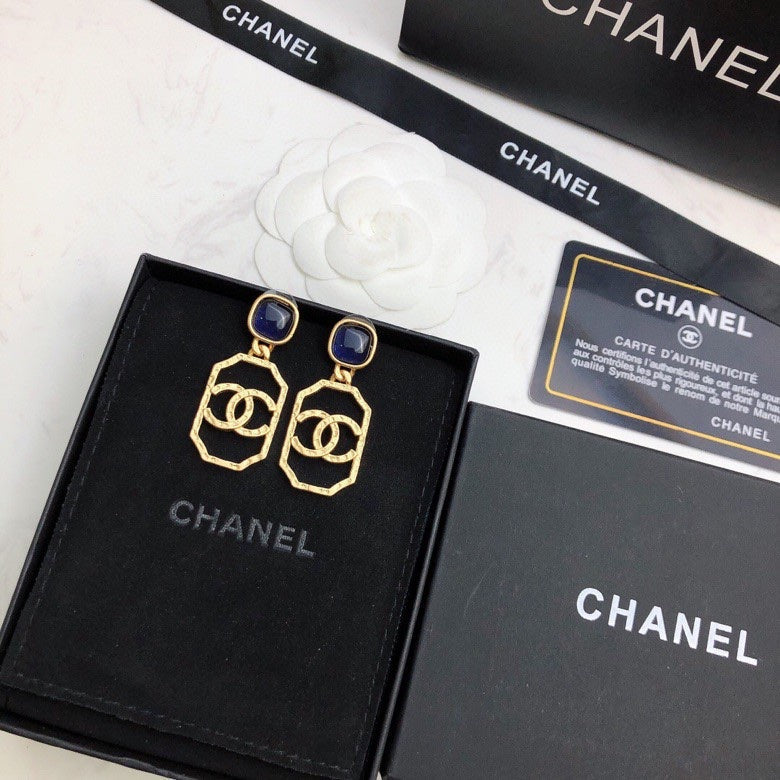 18K Chanel Perfume Bottle Earrings