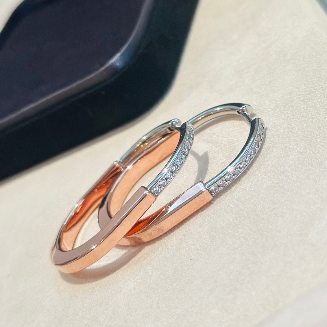 18K Tiffany & Co. Lock Diamond Earrings