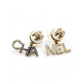 18K Chanel Diamonds Script Earrings