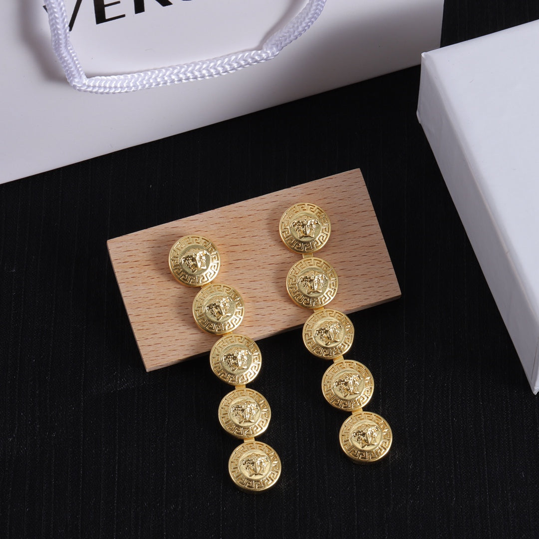 18K Versace Long Earrings