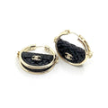 18K Chanel Black Bag Earrings