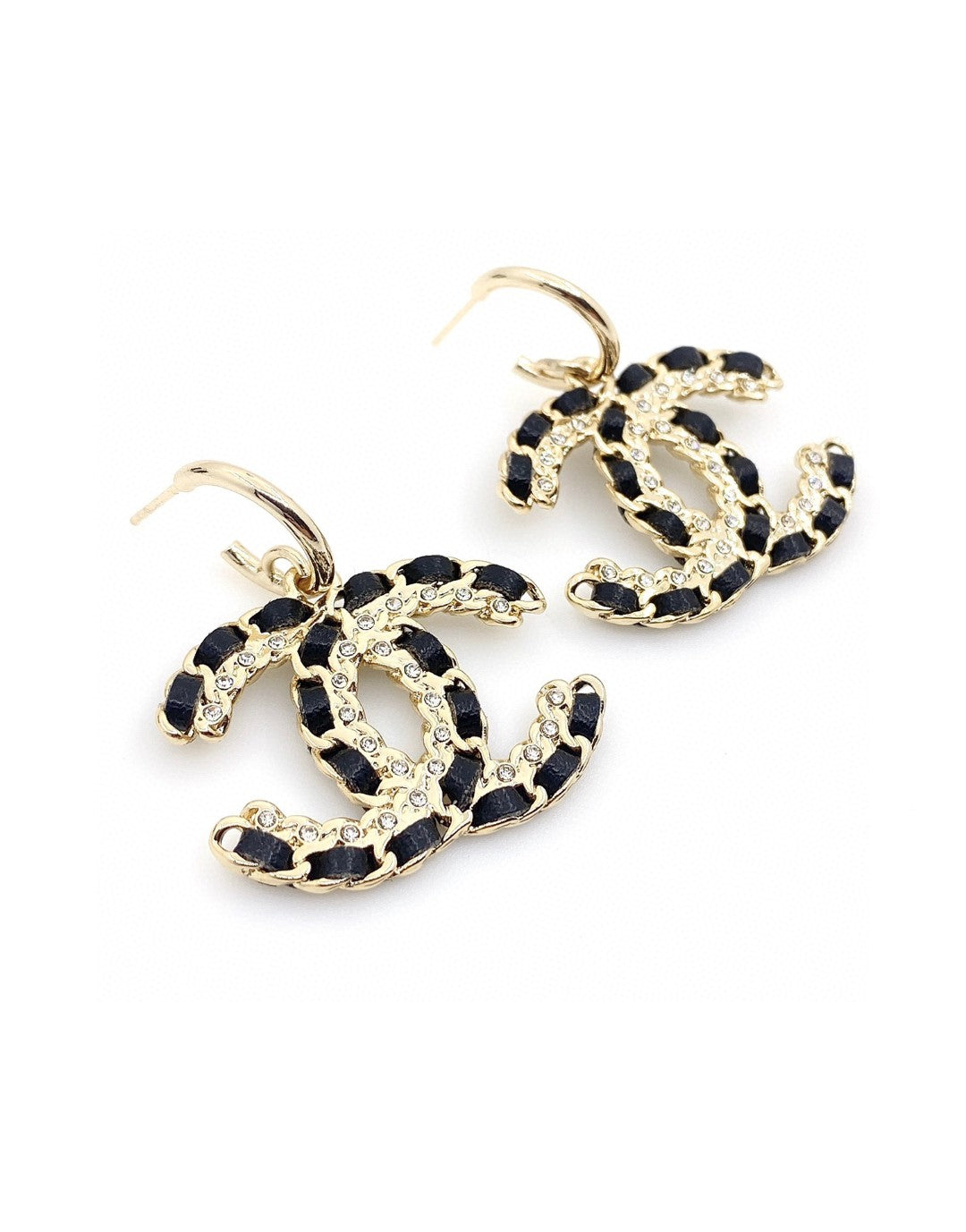 18K Chanel Leather Earrings