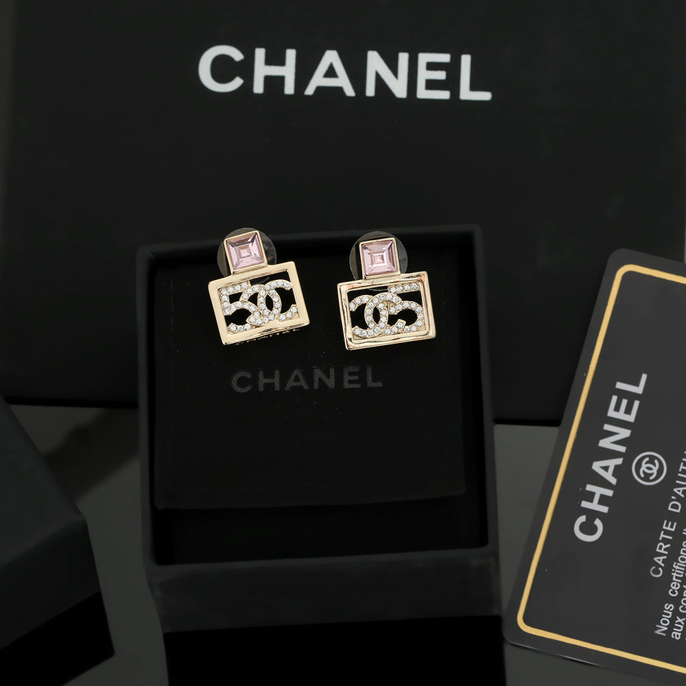 18K Chanel Square Diamond Earrings