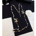 18K Chanel Color Long Pearl Necklace