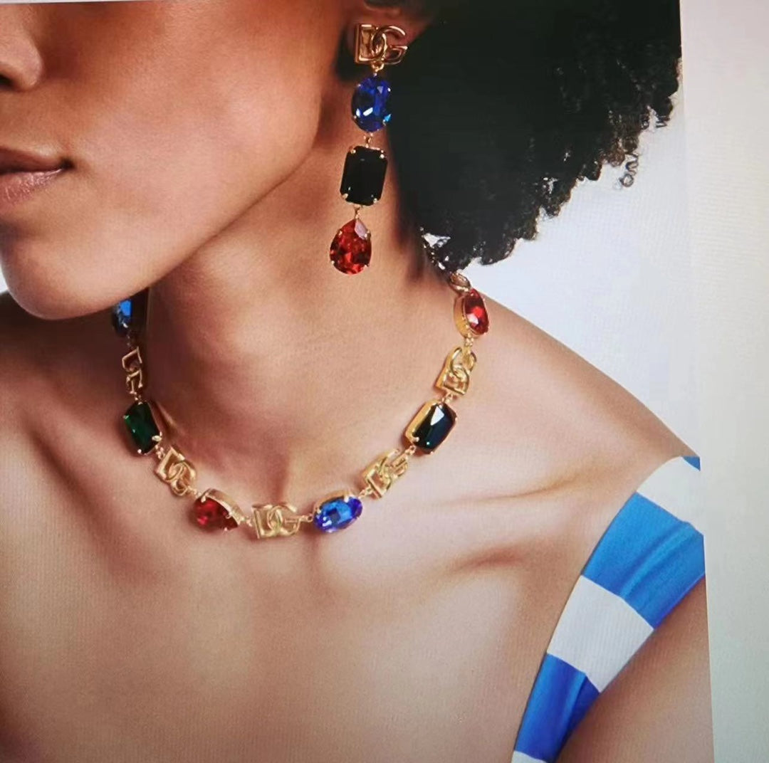 18K Dolce & Gabbana DG Crystals Choker Necklace